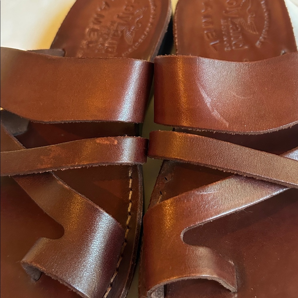 Holy Land Market *NEW* Unisex Leather Biblical Sandals/Slides From Jerusalem - Picture 10 of 14